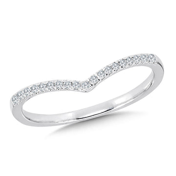 14K White Gold Fashion Chevron Bands